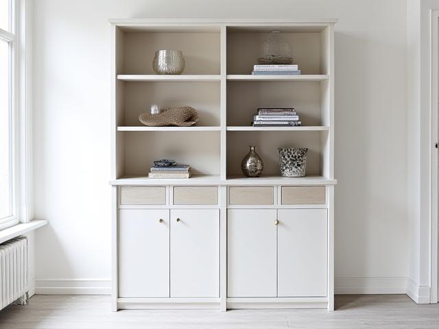 Elegant bokhylla i skärgårdsstil